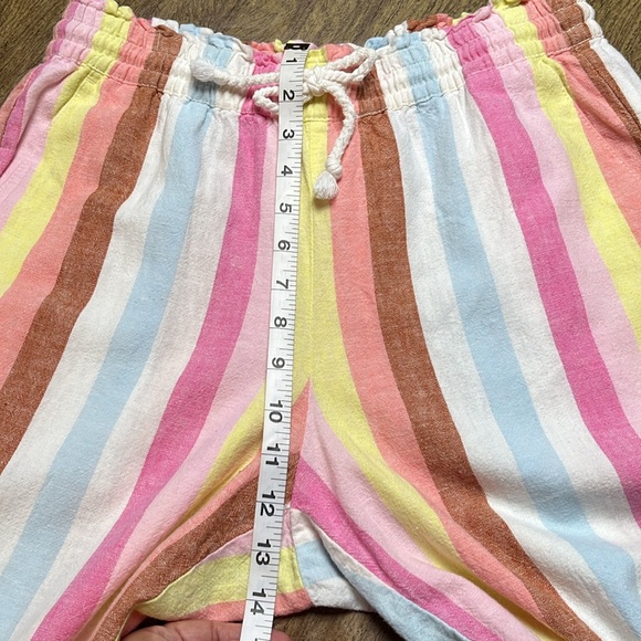 J. Crew Linen Blend Striped Paper Bag Drawstring Pants Pastel Pink Size S - Picture 13 of 15